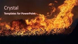  Presentation with flames - Theme enhanced with big-flames-on-field-during background and a  colored foreground