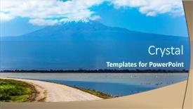  Presentation with africa tourism - Presentation enhanced with big-flock-of-flamingos-feed background and a ocean colored foreground