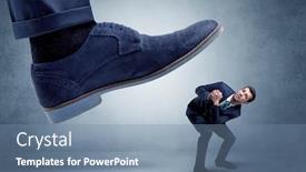  Presentation with orthopedic foot - Theme with big-foot-trying-to-crush and a  colored foreground