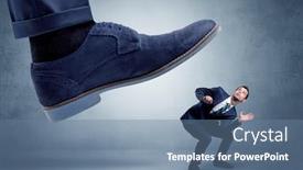  Presentation with foot mouth disease - Theme with big-foot-trying-to-crush and a  colored foreground