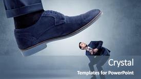  Presentation with orthopedic foot - Amazing PPT theme having big foot trying to crush backdrop and a seafoam green colored foreground