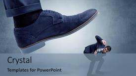  Presentation with orthopedic foot - Presentation featuring big foot trying to crush background and a seafoam green colored foreground