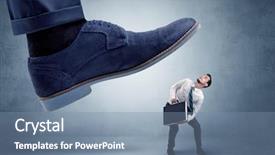  Presentation with foot raio x - Colorful presentation theme enhanced with big foot trying to crush backdrop and a seafoam green colored foreground