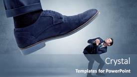  Presentation with foot mouth disease - Cool new presentation theme with big-foot-trying-to-crush backdrop and a seafoam green colored foreground