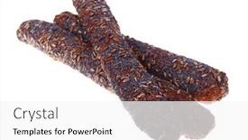  Presentation with sunflower - Slides featuring big french rye bread baguette topped with sunflower and poppy seeds isolated over white background background and a white colored foreground