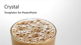  Presentation with milk tea - Amazing presentation design having big glass tea with milk backdrop and a white colored foreground