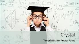  Presentation with task - Beautiful presentation featuring big glasses and academic backdrop and a soft green colored foreground