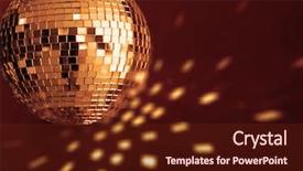  Presentation with 70s disco - Cool new presentation design with big gold disco ball backdrop and a tawny brown colored foreground