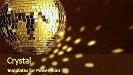  Presentation with disco ball - Audience pleasing presentation theme consisting of big golden disco ball backdrop and a tawny brown colored foreground