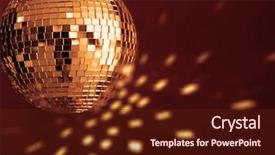  Presentation with 70s disco - Colorful theme enhanced with big golden disco ball backdrop and a tawny brown colored foreground