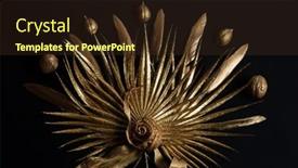  Presentation with gold black - PPT theme featuring big-golden-leaf-and-gold background and a wine colored foreground