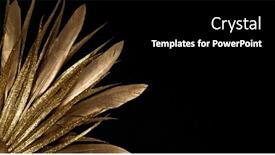  Presentation with feather - Slide set consisting of big-golden-leaf-and-golden background and a black colored foreground