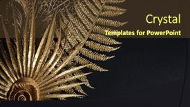  Presentation with golden - PPT theme with big-golden-leaf-on-black background and a tawny brown colored foreground