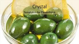 Presentation with green color - PPT layouts featuring big green color olives background and a yellow colored foreground