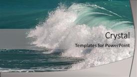  Presentation with green chemistry close up - Presentation theme consisting of big green wave close up background and a light gray colored foreground