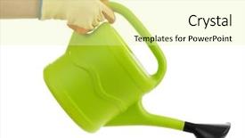  Presentation with drone technology green and black - Amazing PPT theme having big green with black spout backdrop and a blonde colored foreground