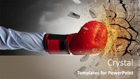  Presentation with hits miss fingering images - Slide deck enhanced with big-hand-hits-intense background and a coral colored foreground