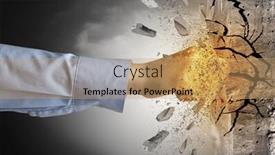  Presentation with hand x ray - Theme featuring big-hand-hits-intense background and a coral colored foreground