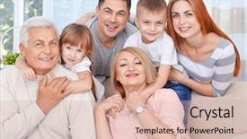  Presentation with unity - Amazing slide set having big happy family on couch backdrop and a lemonade colored foreground