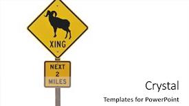  Presentation with nevada desert - Audience pleasing slides consisting of big horn sheep caution highway backdrop and a white colored foreground