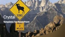  Presentation with caution - Cool new PPT theme with big horn sheep caution sign backdrop and a  colored foreground