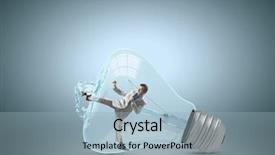  Presentation with light bulb - Beautiful PPT layouts featuring big idea - businessman inside light bulb braking backdrop and a light blue colored foreground