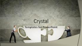  Presentation with interaction - Presentation design with big idea - man and woman connecting symbol background and a light gray colored foreground