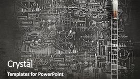  Presentation with idea - Slide deck having big idea - rear view of businesswoman standing background and a dark gray colored foreground