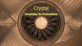  Presentation with compressor - Presentation theme featuring big-industrial-jet-fan background and a tawny brown colored foreground