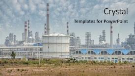  Presentation with oil tanks - Theme enhanced with big industrial oil tanks background and a light blue colored foreground