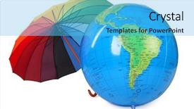  Presentation with green globe - Beautiful presentation theme featuring big inflatable globe and colored backdrop and a light blue colored foreground