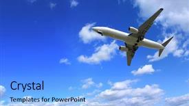  Presentation with jet plane - Slide deck consisting of businessman drawing life work balance scale on transparent whiteboard background and a dark gray colored foreground