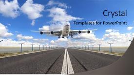  Presentation with airport runway - PPT theme with asian girl with red christmas hat point down to blank sign isolated on white background note soft focus at 100 best at smaller sizes background and a white colored foreground