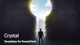  Presentation with opportunity - Amazing PPT theme having big key solution concept backdrop and a black colored foreground