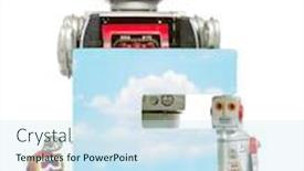  Presentation with cloud computing - Cool new PPT theme with big-letter-f-cloud-computing backdrop and a sky blue colored foreground