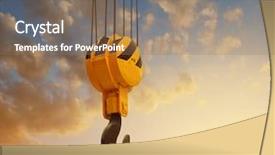  Presentation with sunset - Cool new PPT theme with big lifting hook at sunset backdrop and a coral colored foreground