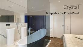  Presentation with luxury - Presentation design consisting of big-luxury-elegant-classic-bedroom background and a mint green colored foreground