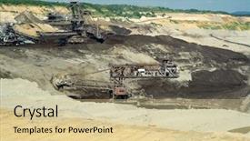  Presentation with coal - Audience pleasing presentation theme consisting of big machin - coal mining mine backdrop and a soft green colored foreground
