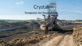  Presentation with coal - Presentation featuring big machin - coal mining mine background and a light blue colored foreground