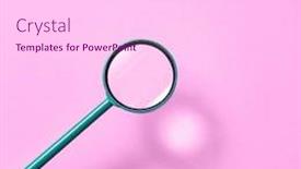  Presentation with pastel pink - PPT theme enhanced with big-magnifying-glass-above-pastel background and a white colored foreground