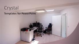  Presentation with interior design office - Presentation design featuring big-modern-home-office-room background and a light gray colored foreground