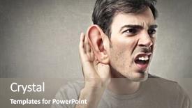  Presentation with deaf - PPT layouts consisting of big news - deaf man background and a gray colored foreground