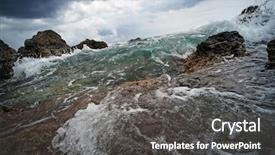  Presentation with ocean wave - Slides with sea storm huge waves - big ocean wave breaking background and a dark gray colored foreground