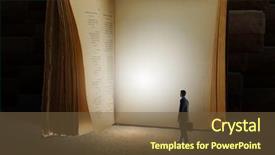  Presentation with old book - Cool new PPT theme with big old opened book backdrop and a tawny brown colored foreground
