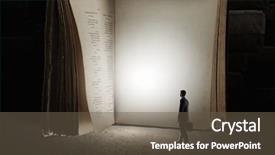  Presentation with old book - PPT theme featuring big old opened book background and a tawny brown colored foreground
