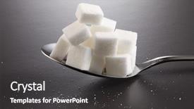  Presentation with 3d cube - Presentation design with big-or-super-size-spoon background and a dark gray colored foreground