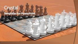  Presentation with chess board - Cool new PPT layouts with big outdoor chess backdrop and a red colored foreground