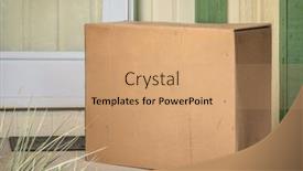  Presentation with mail - PPT theme with big-package-at-a-house background and a  colored foreground