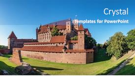  Presentation with castle - Theme consisting of big-panorama-of-a-teutonic background and a teal colored foreground