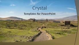  Presentation with middle ages - PPT theme with big-panorama-of-the-ani background and a light blue colored foreground